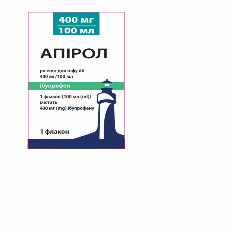 АПІРОЛ розчин для інфузій, 400 мг/100 мл, по 100 мл (400 мг) у флаконі, по 1 флакону в картонній пачці